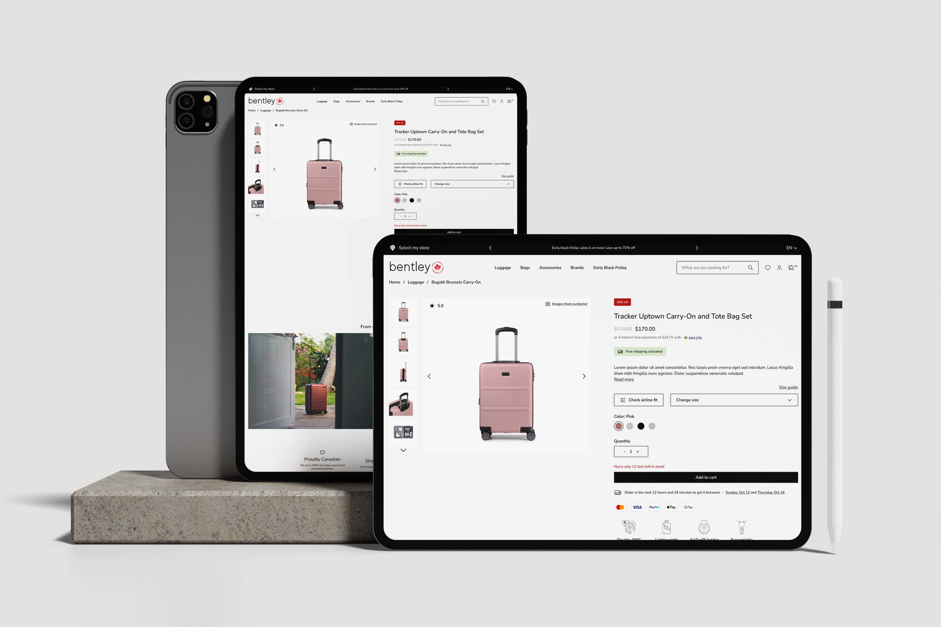 Bentley Canada - Shopify Plus Website development 
