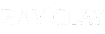 ZAY CLAY logo in white text 